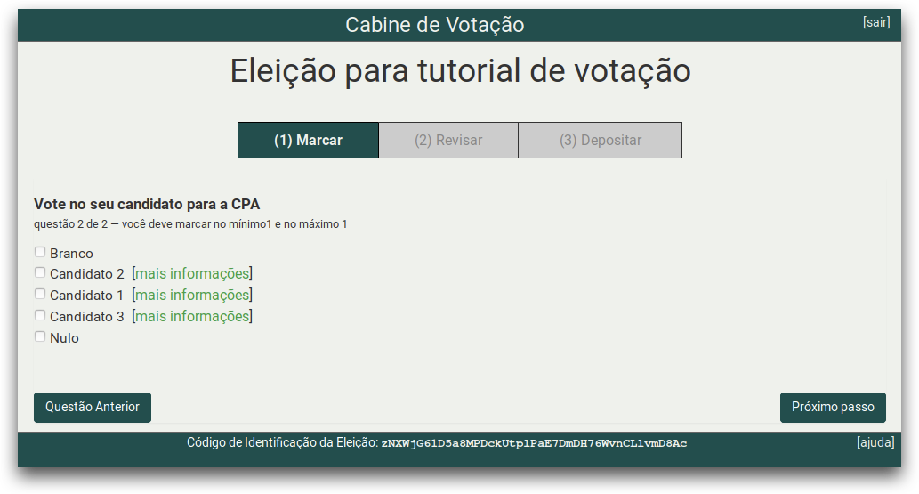 Escolha um candidato para conselho fiscal